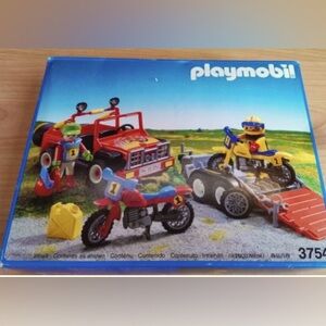 PLAYMOBIL MOTOCROSS-Red Jeep with Trailer and Dirt Bikes-